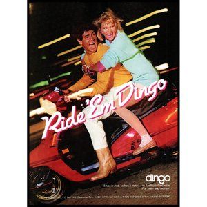 1986 Dingo Boots Vintage Print Ad City Scooter Man Woman Laughing Wall Art Photo